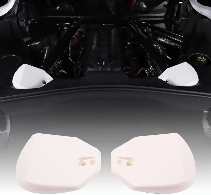CHEAYAR Rear Strut Tower Covers Compatible with Chevrolet Corvette C8 2020-2023, ABS Plastic Engine Bay Shock Protection Panel Cover Trim, 2pcs C8 Accessories (White) - Image 1